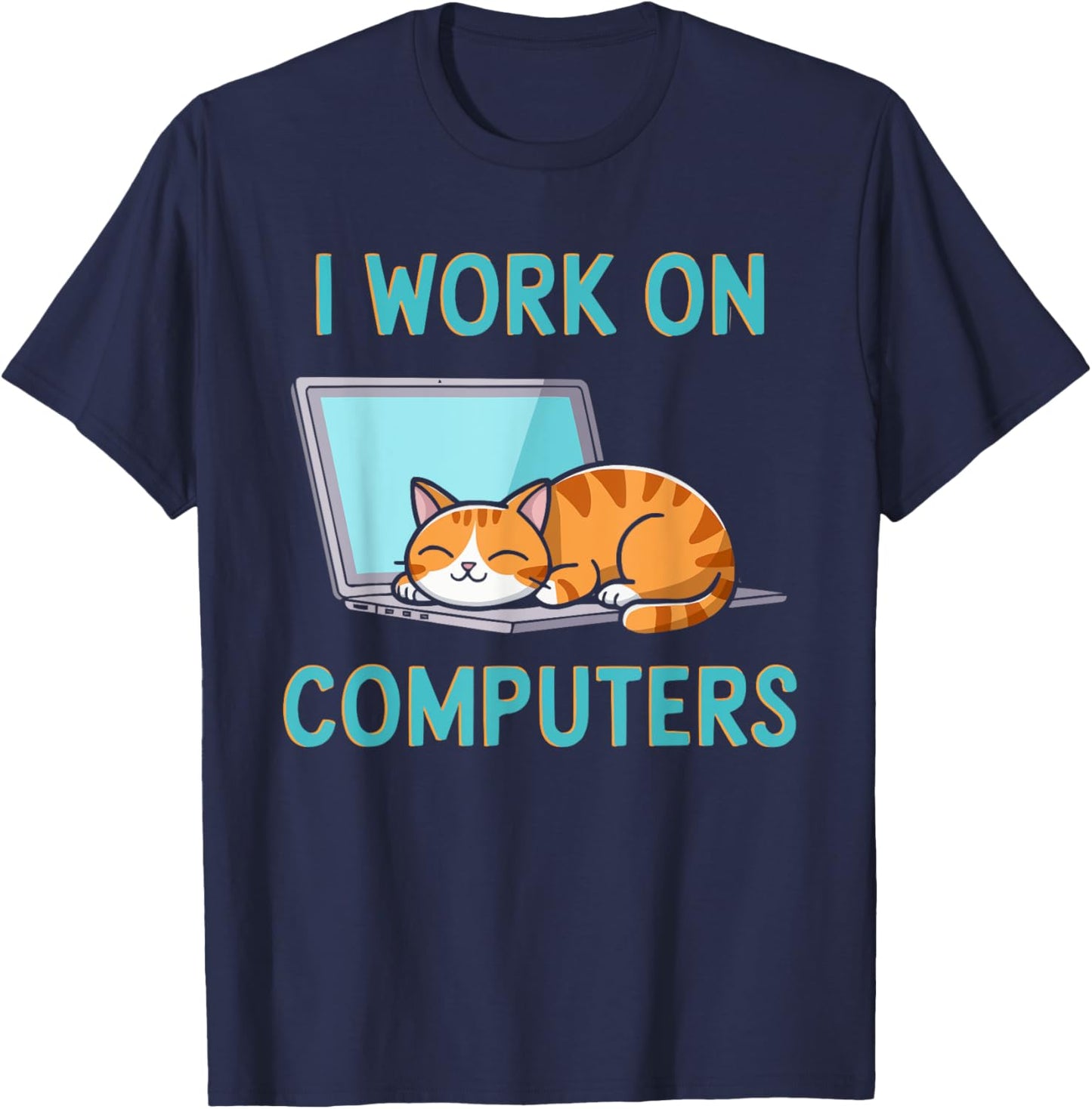 Programmer Cat Kitty Meow Animal Pet Computer Programming T-Shirt - T-Shirt | Navy