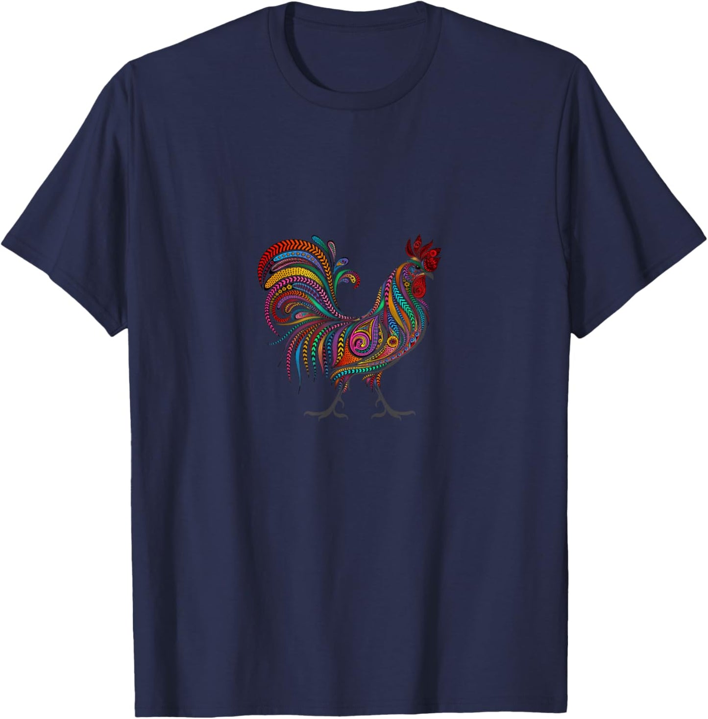 Colorful Rooster T-Shirt - T-Shirt | Navy