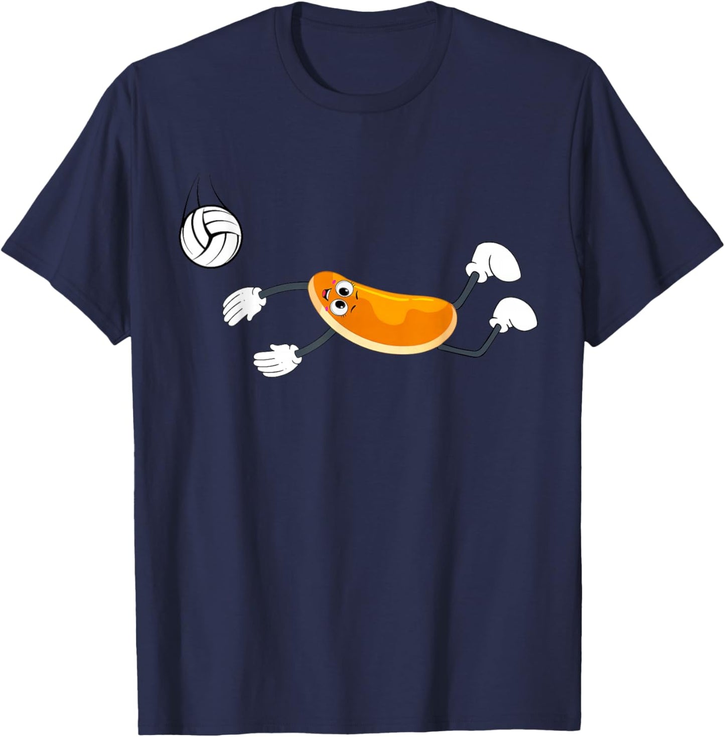 Funny Pancake Playing Volleyball Player Game Day Sport Lover T-Shirt - T-Shirt | Navy