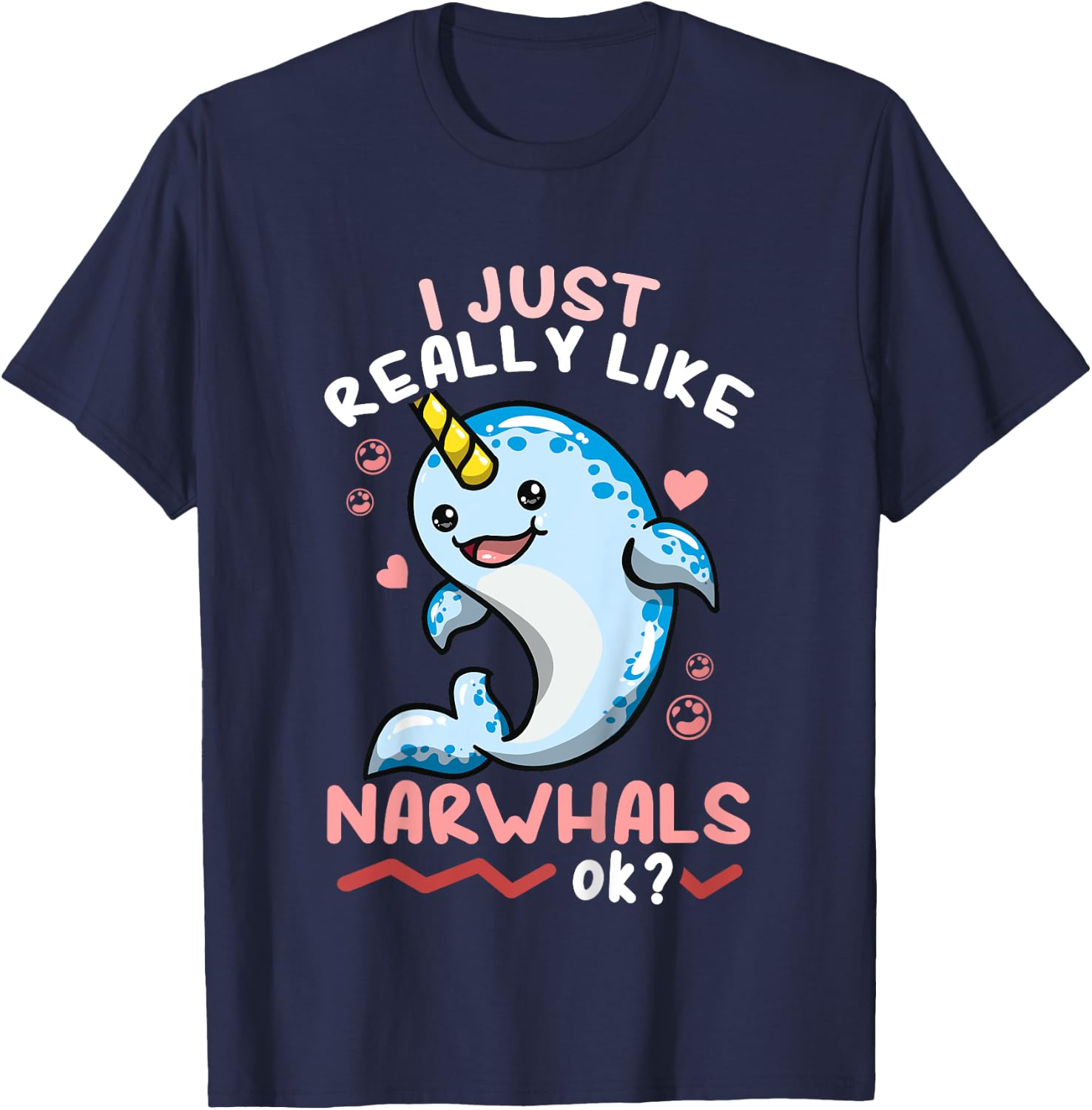 Kids Narwhal Cute T-Shirt - T-Shirt | Navy