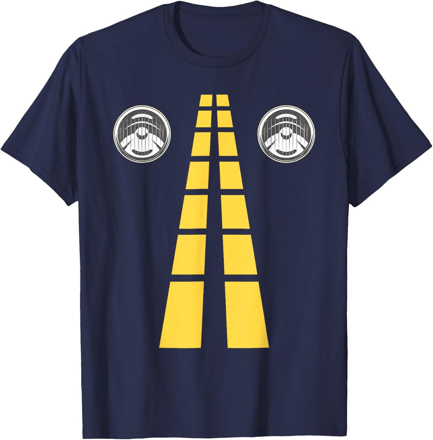 Deer Headlights with Road Markings Couples Costume Halloween T-Shirt - T-Shirt | Navy