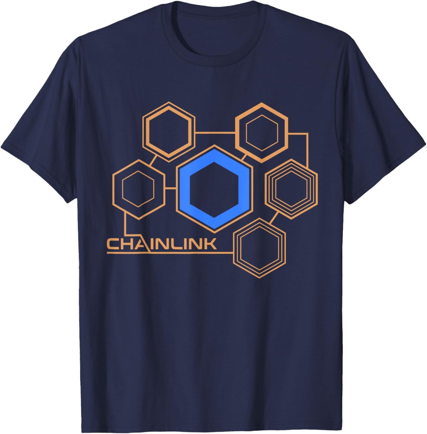 CHAINLINK Crypto LINK Token Decentralized Finance Blockchain T-Shirt - T-Shirt | Navy