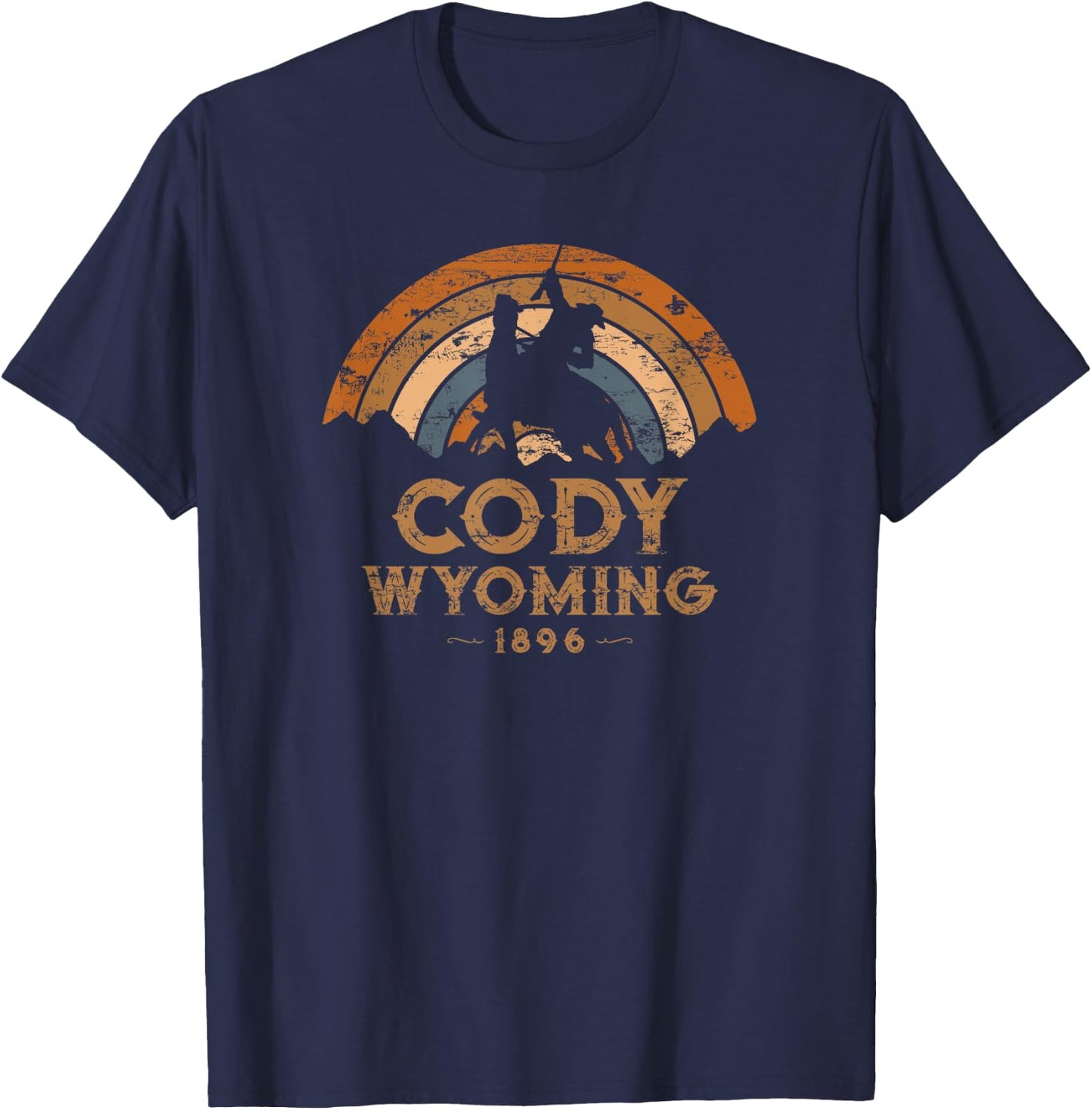 Cody Wyoming WY Retro Western Style Cowboy T-Shirt - T-Shirt | Navy