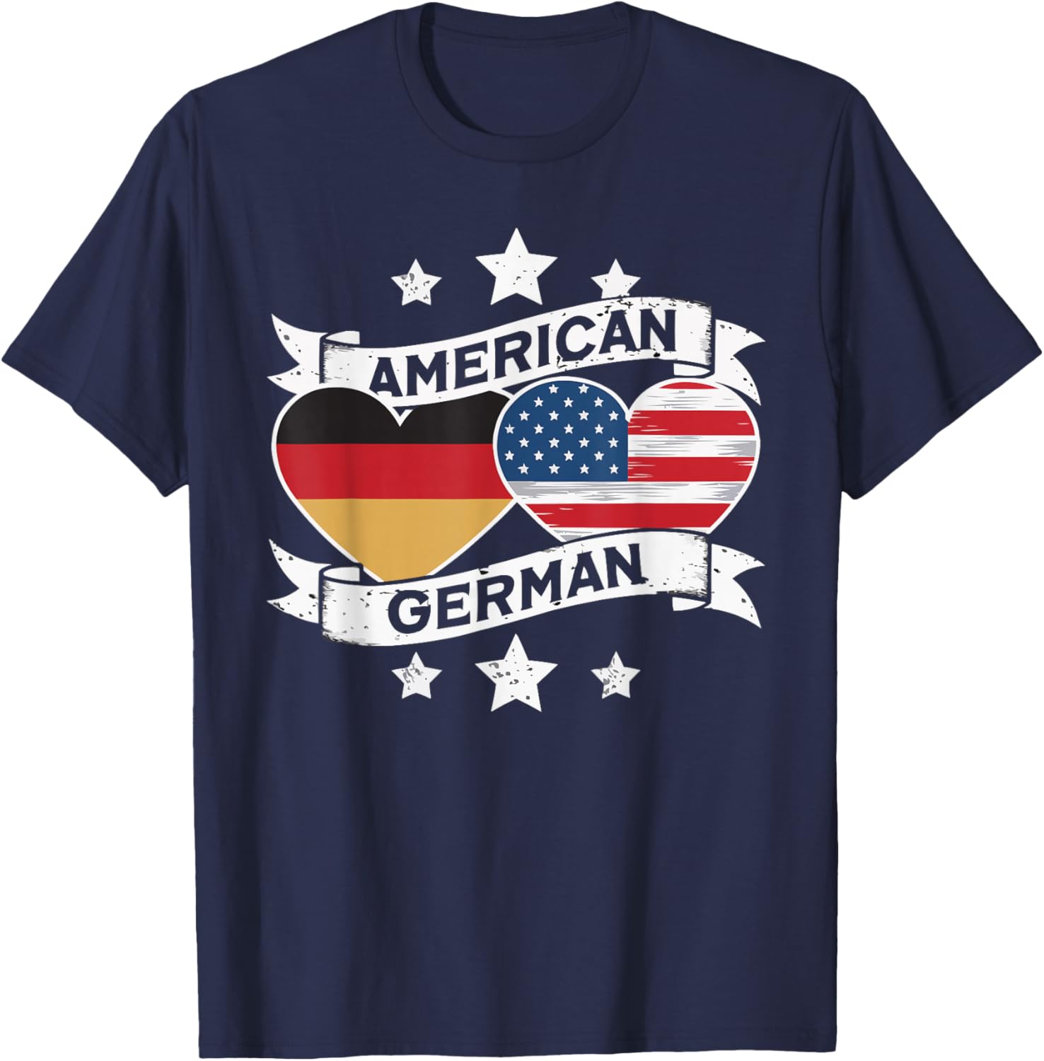 Half German Half American USA Flag Germany America T-Shirt - T-Shirt | Navy
