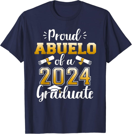 Proud abuelo of a class of 2024 graduate senior graduation T-Shirt - T-Shirt | Navy