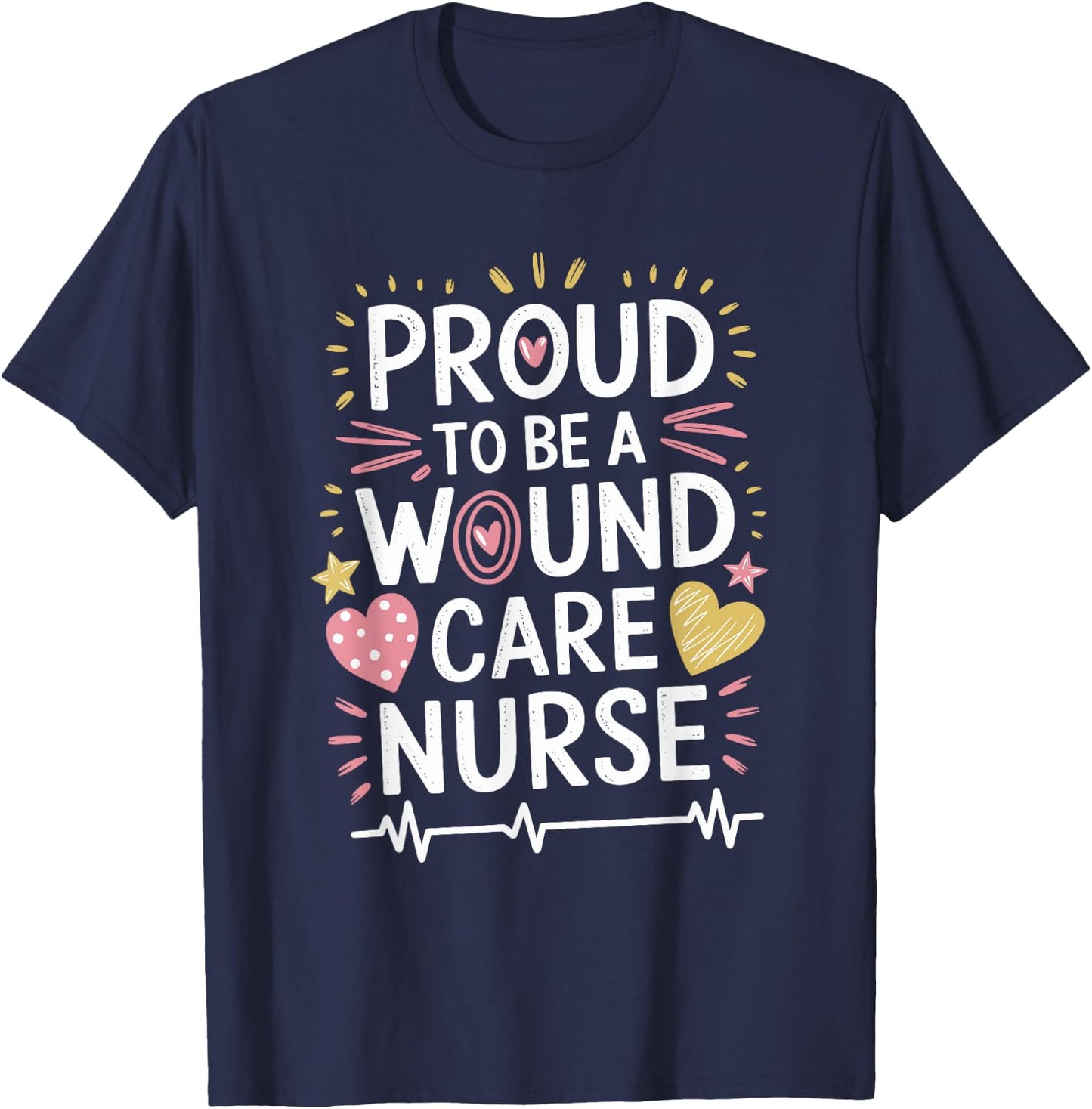 WOCN Wound Care Nurse Design Medical Ostomy Nursing T-Shirt - T-Shirt | Navy