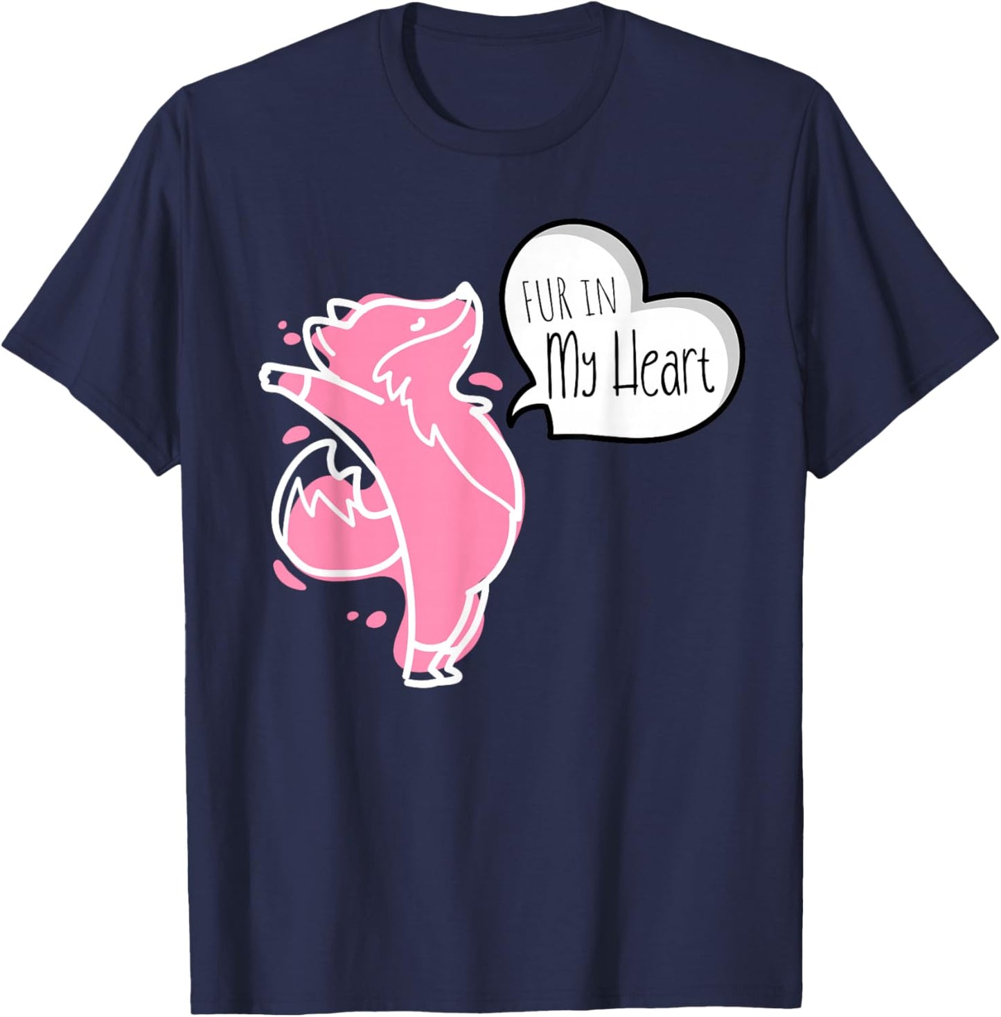 Fur In My Heart Therian Furry T-Shirt - T-Shirt | Navy