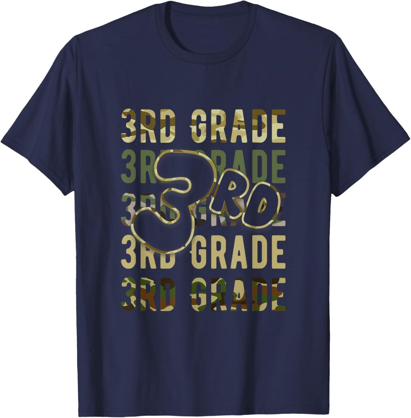 Camo Team 3rd Grade Squad Back To School Teacher Kids Boys T-Shirt - T-Shirt | Navy