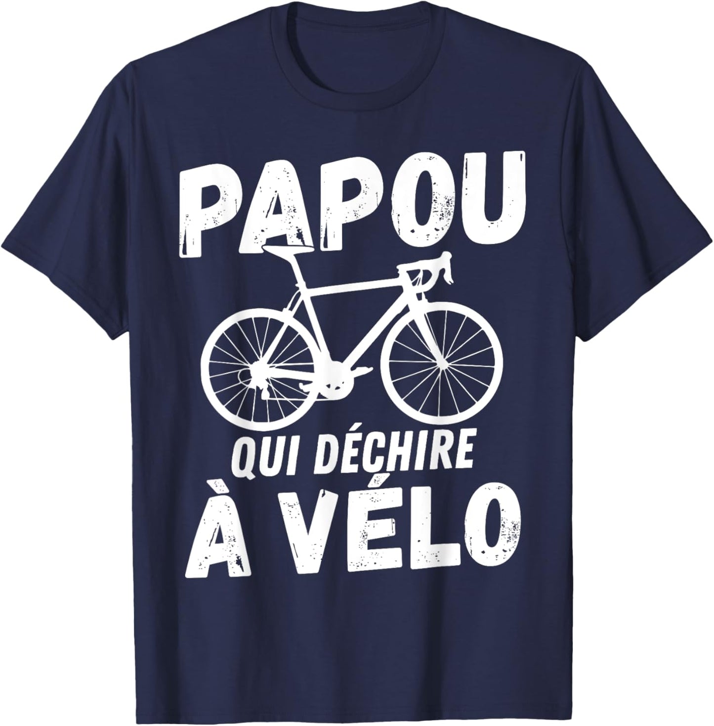 Bicycle man funny cycling cyclist Papua tearing bike , Black, S T-Shirt - T-Shirt | Navy