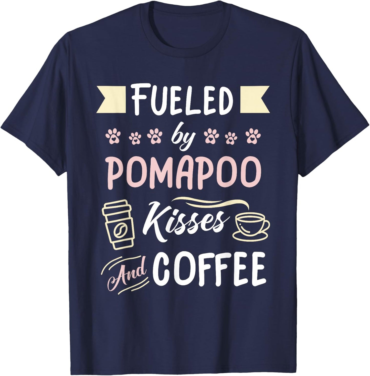PomaPoo Mom Coffee Lover T-Shirt - T-Shirt | Navy