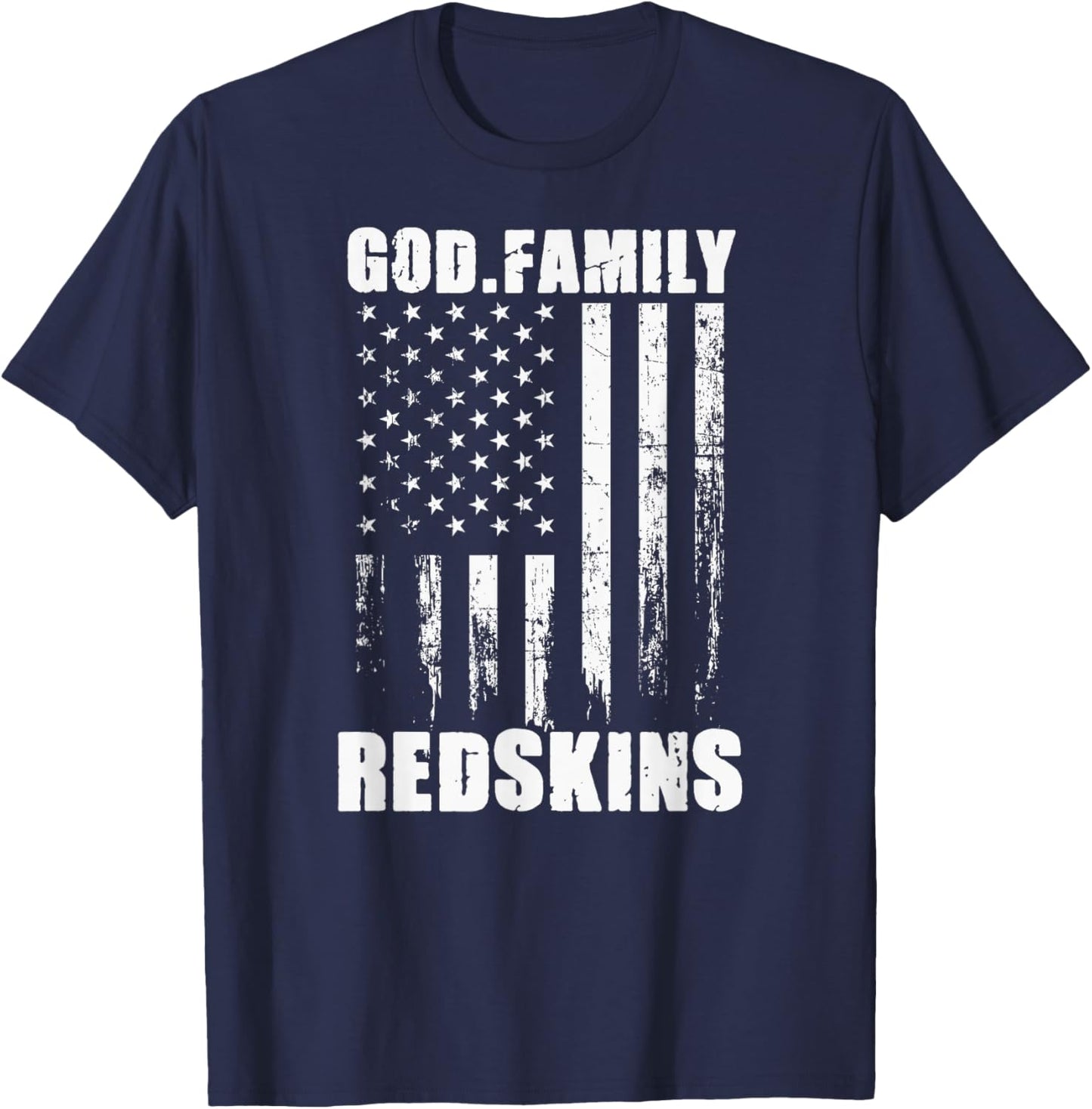 Bryan County Redskins God. Family. Vintage USA Flag T-Shirt - T-Shirt | Navy