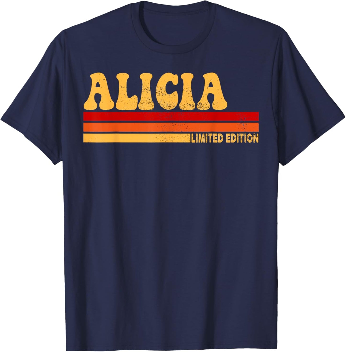 Alicia Name Personalized Cute Idea Women Vintage Alicia T-Shirt - T-Shirt | Navy