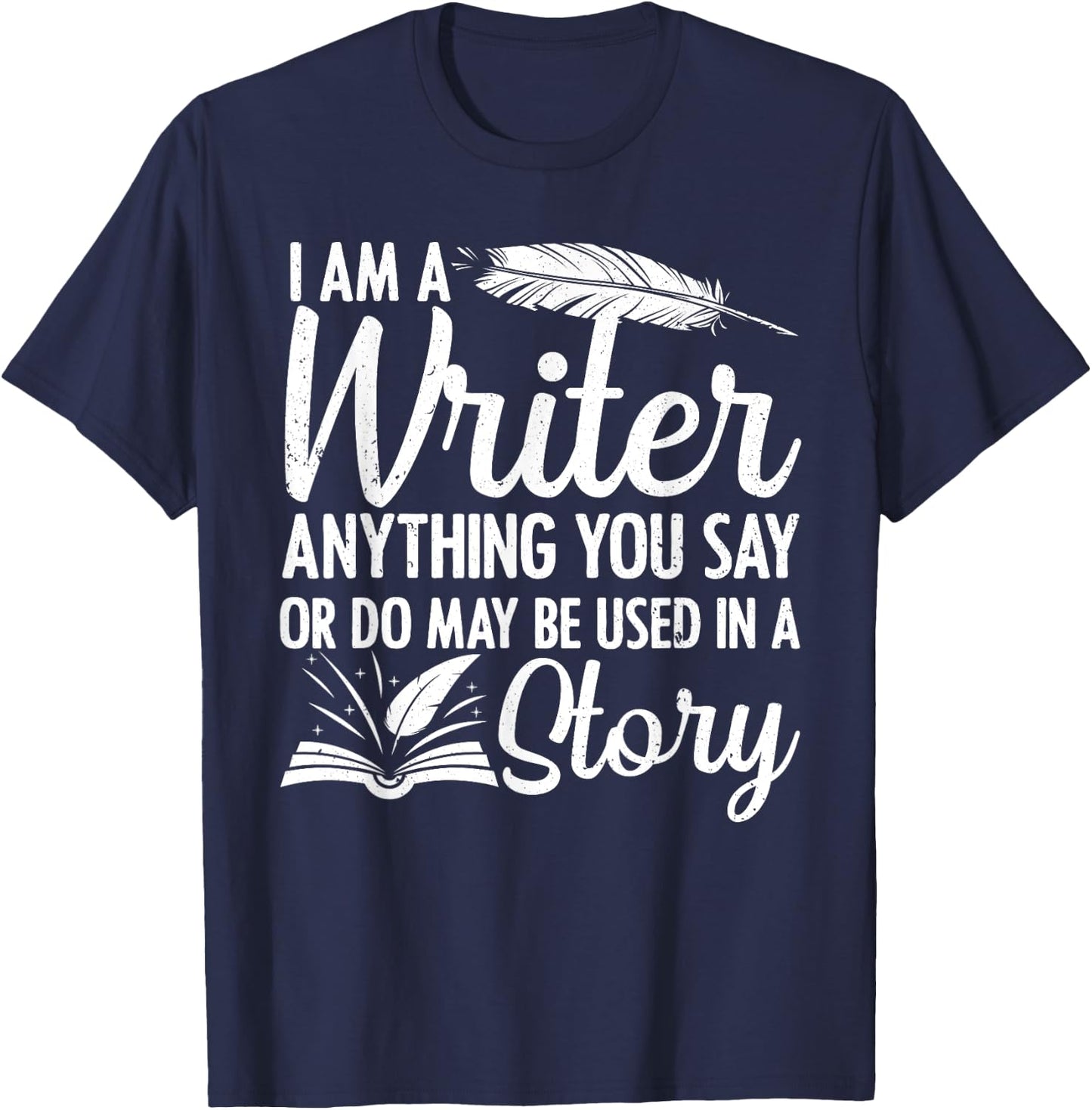 Best Writer Design Women Writer Writing Story Author T-Shirt - T-Shirt | Navy