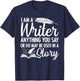 Best Writer Design Women Writer Writing Story Author T-Shirt - T-Shirt | Navy