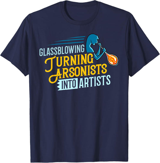 Glass Blowing Glassblower Glassworking Artist T-Shirt - T-Shirt | Navy