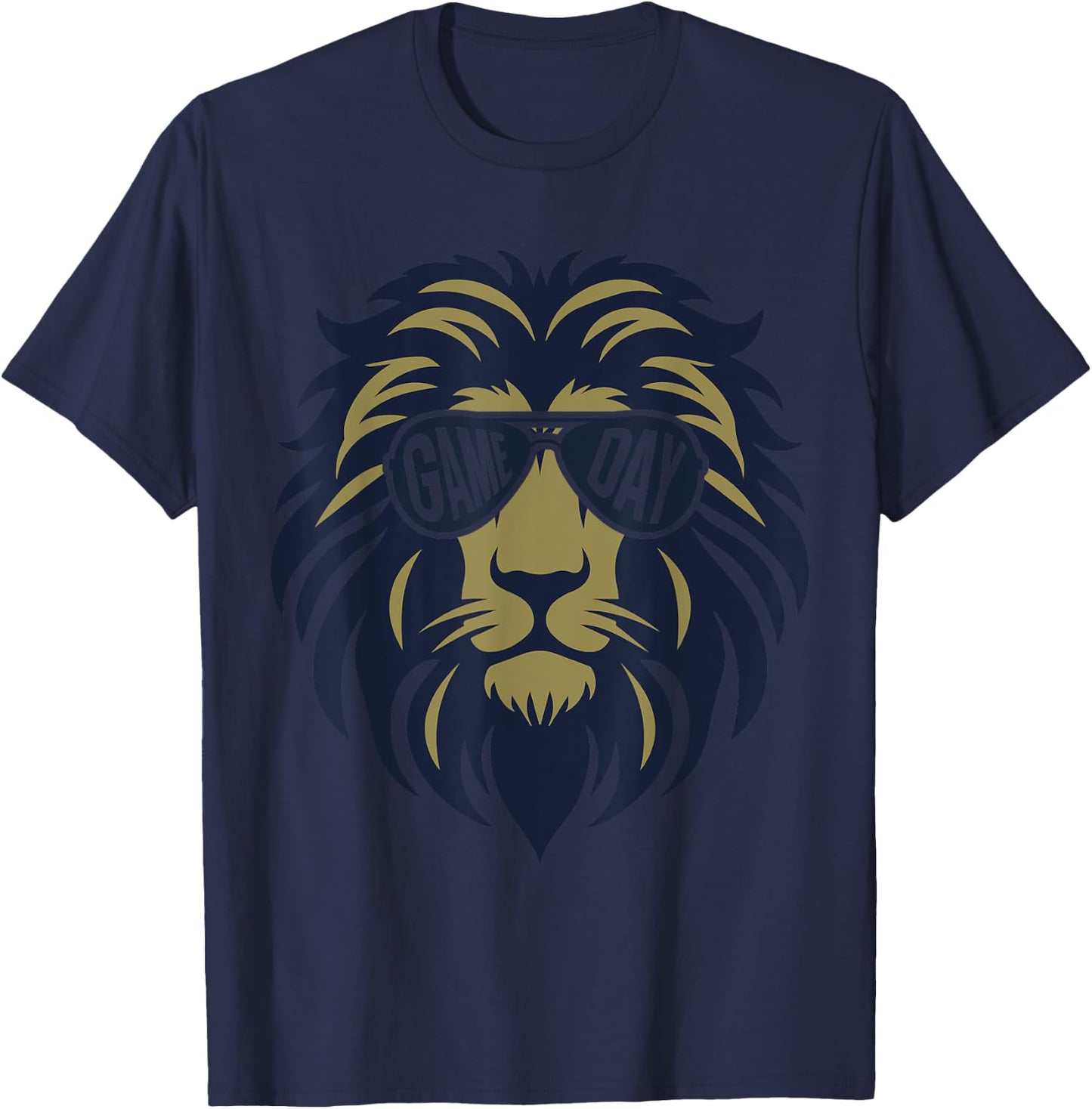Football Game Day Lion Vintage T-Shirt - T-Shirt | Navy