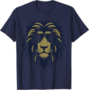 Football Game Day Lion Vintage T-Shirt - T-Shirt | Navy