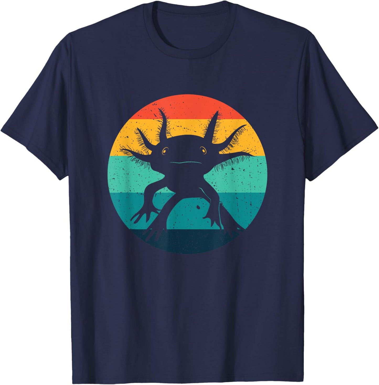 Ambystomatidae Breeder Axolotl Animal Funny Retro Black Adult T-Shirt - T-Shirt | Navy