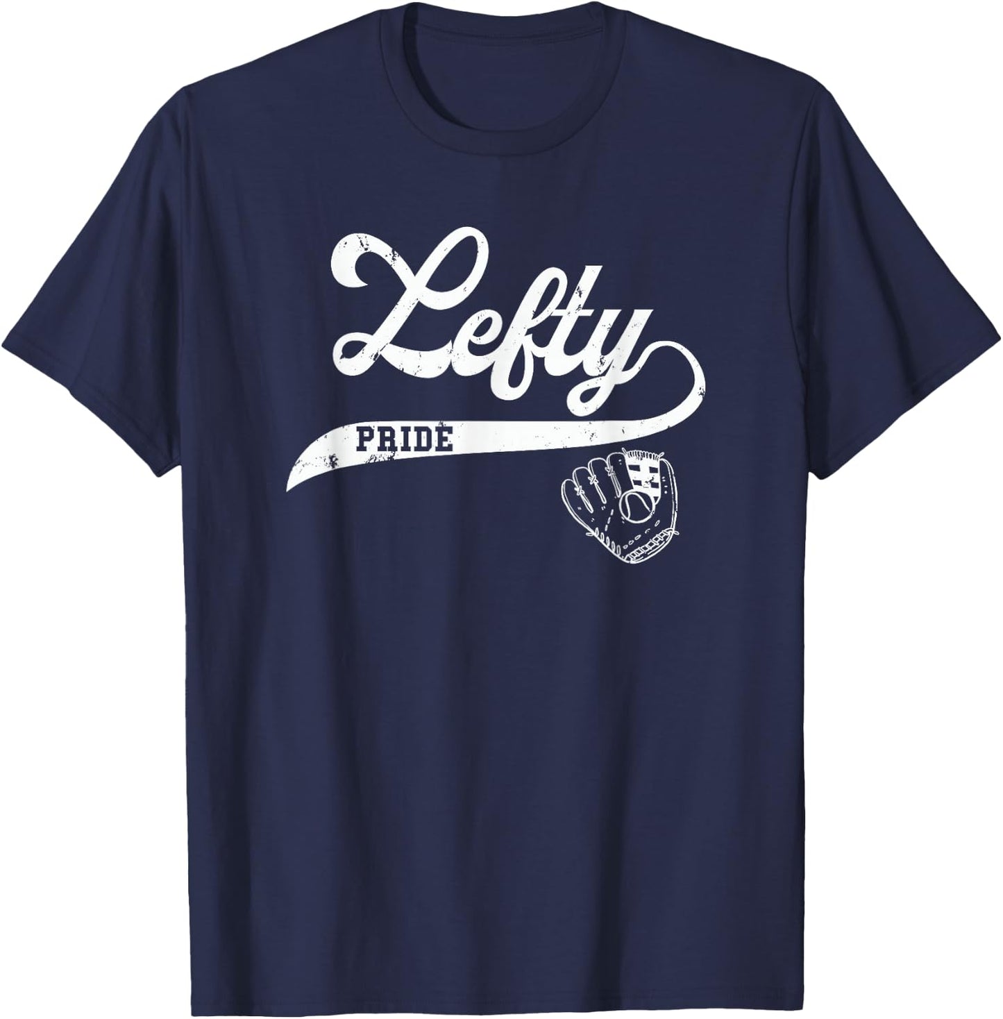Lefty Left Handed Baseball Softball Proud Woman Men Retro T-Shirt - T-Shirt | Navy