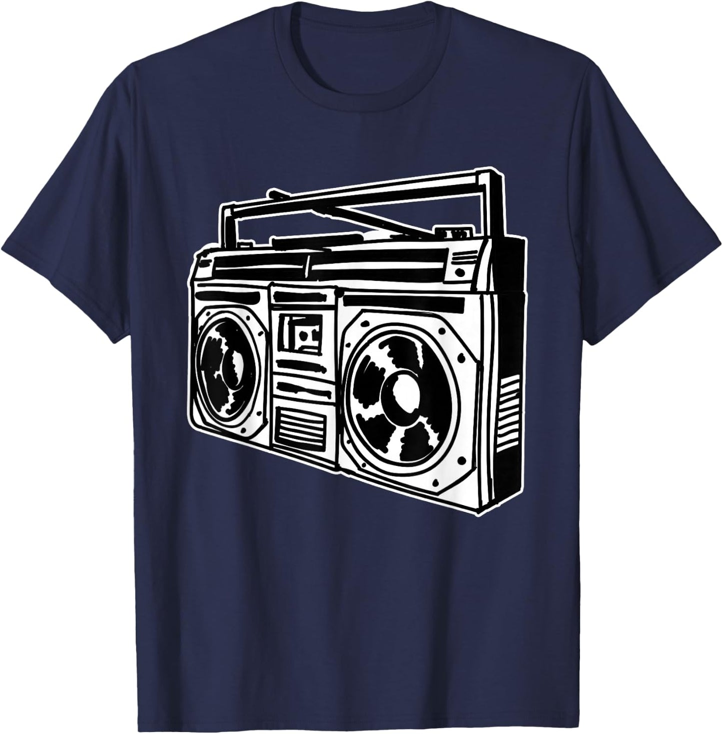 Ghetto Blaster 80's 90's Hip Hip Rap T-Shirt - T-Shirt | Navy