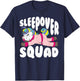 Sleepover Squad Gift | Funny Sleeping Unicorn Slumber Party T-Shirt - T-Shirt | Navy