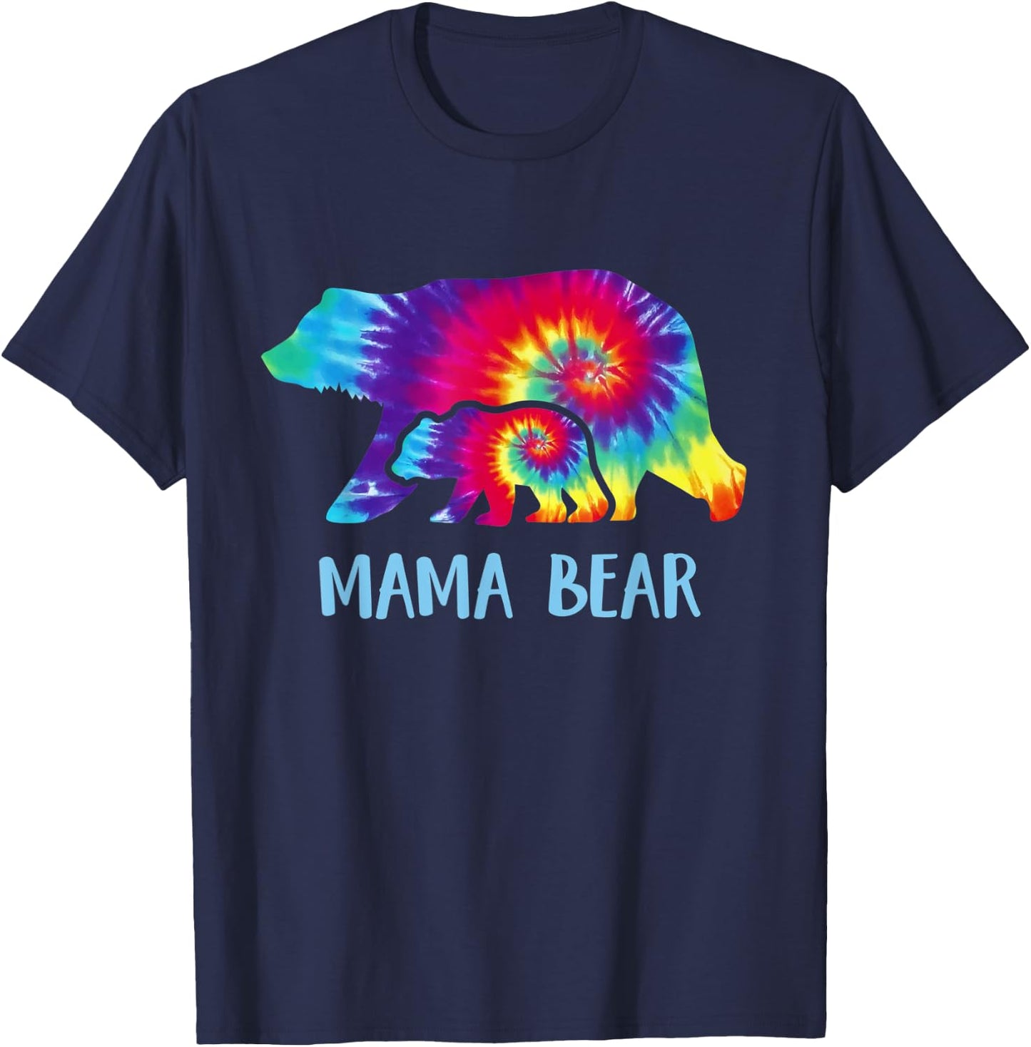 Mama Bear Shirt Family Tie Dye Gift Mom T-Shirt - T-Shirt | Navy