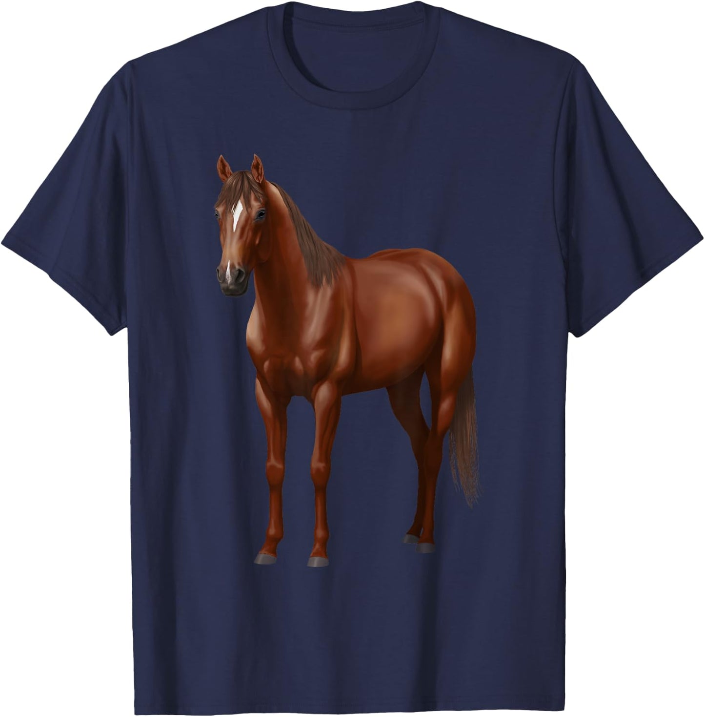 Beautiful Dark Sorrel Chestnut Quarter Horse Lovers Gift T-Shirt - T-Shirt | Navy