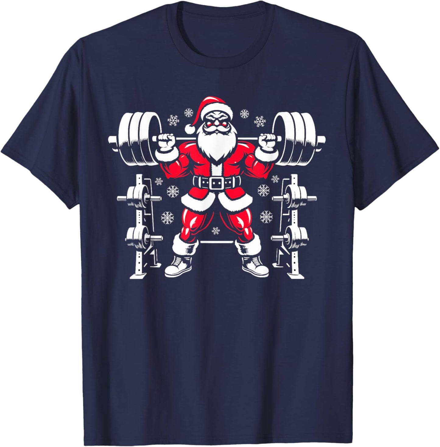 Funny Christmas Lifting Santa Claus Gym Workout Deadlift T-Shirt - T-Shirt | Navy