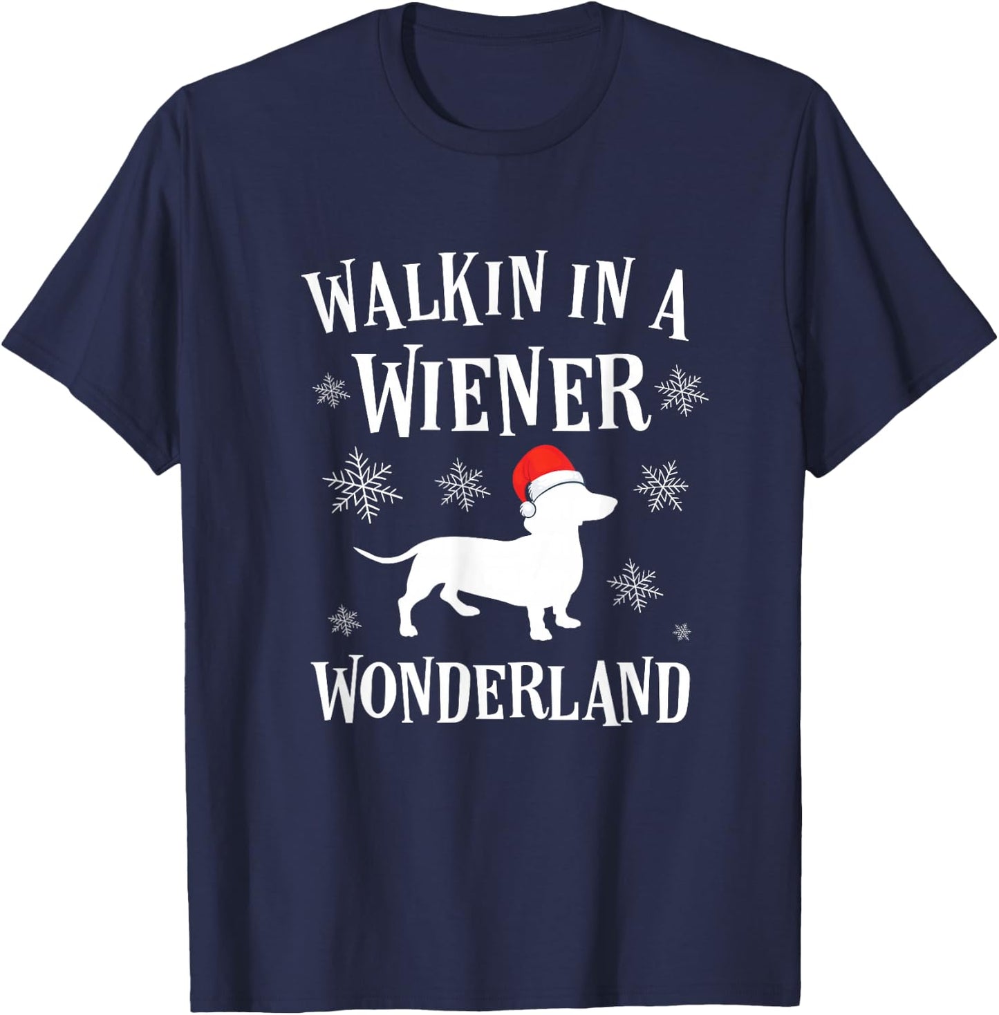 Buncho Gifts Dachshund Christmas Funny Doxie Wiener Wonderland Holiday T-Shirt - T-Shirt | Navy