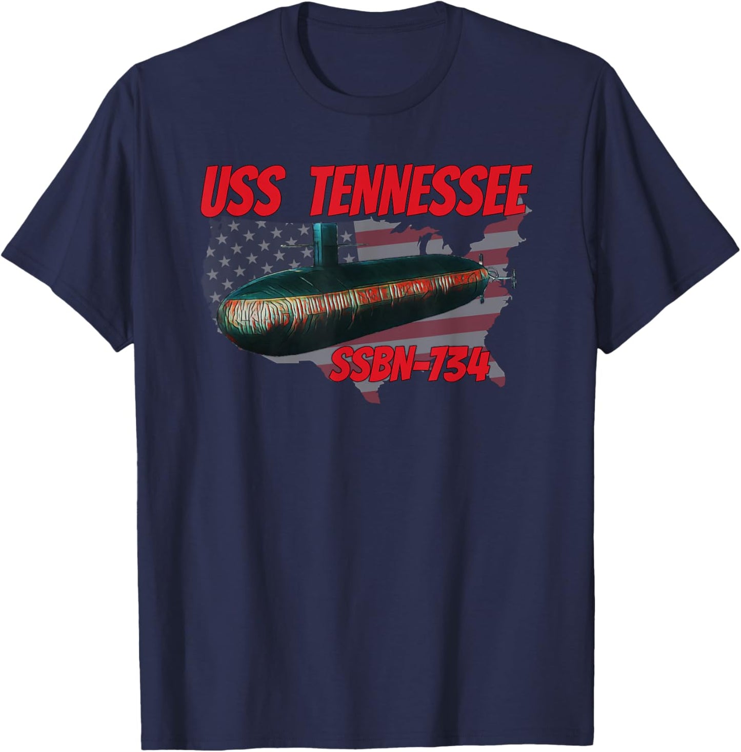 USS Tennessee SSBN-734 Submarine Veterans Day Father Grandpa T-Shirt - T-Shirt | Navy