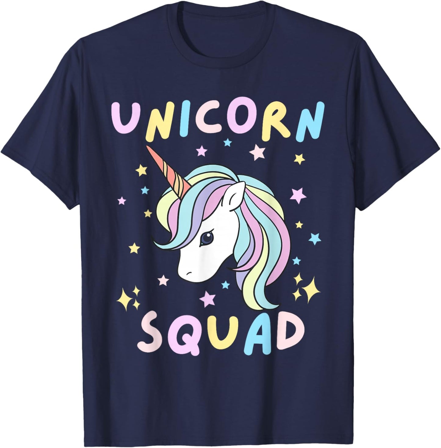Unicorn Squad Cute Rainbow Lover Family Birthday Girls Party T-Shirt - T-Shirt | Navy