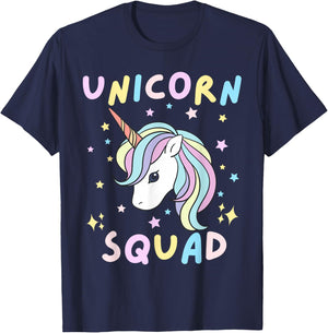 Unicorn Squad Cute Rainbow Lover Family Birthday Girls Party T-Shirt - T-Shirt | Navy
