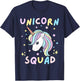 Unicorn Squad Cute Rainbow Lover Family Birthday Girls Party T-Shirt - T-Shirt | Navy
