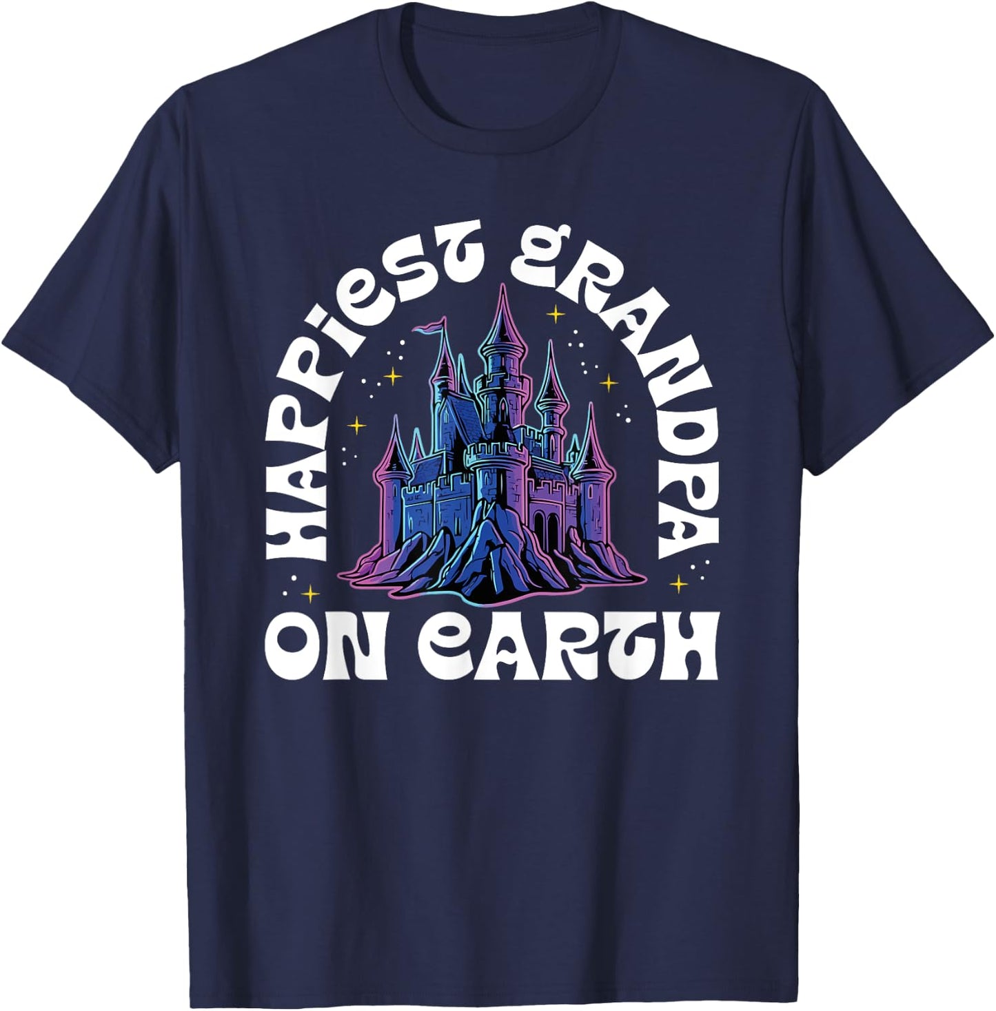 Happiest Grandpa On Earth Fantasy Castle T-Shirt - T-Shirt | Navy