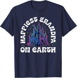 Happiest Grandpa On Earth Fantasy Castle T-Shirt - T-Shirt | Navy