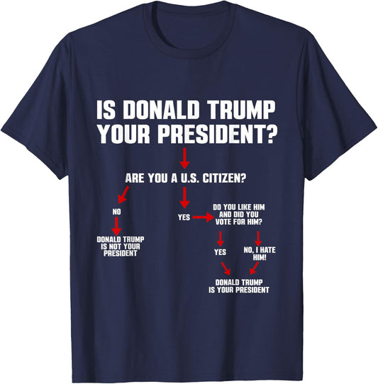 Trump Shirt Funny Men Women Is Donald Trump Your President T-Shirt - T-Shirt | Navy