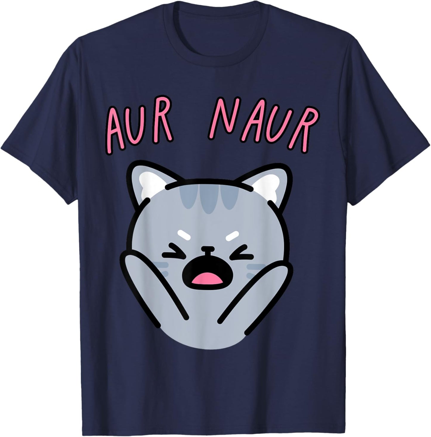 Aur Naur Funny Cat Women Kids T-Shirt - T-Shirt | Navy