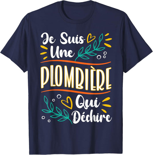 Une Plumbier Qui Déchire Women's Gift Plumber T-Shirt - T-Shirt | Navy