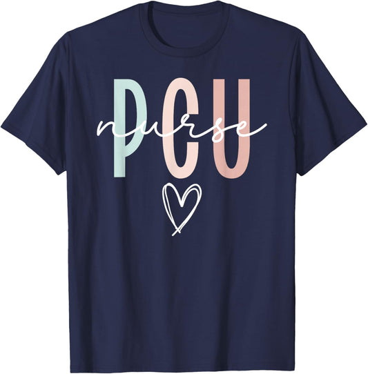 Progressive Care Unit For PCU Nurse PCU Nurse Boho Progressive Care Nurse PCU Nursing T-Shirt - T-Shirt | Navy