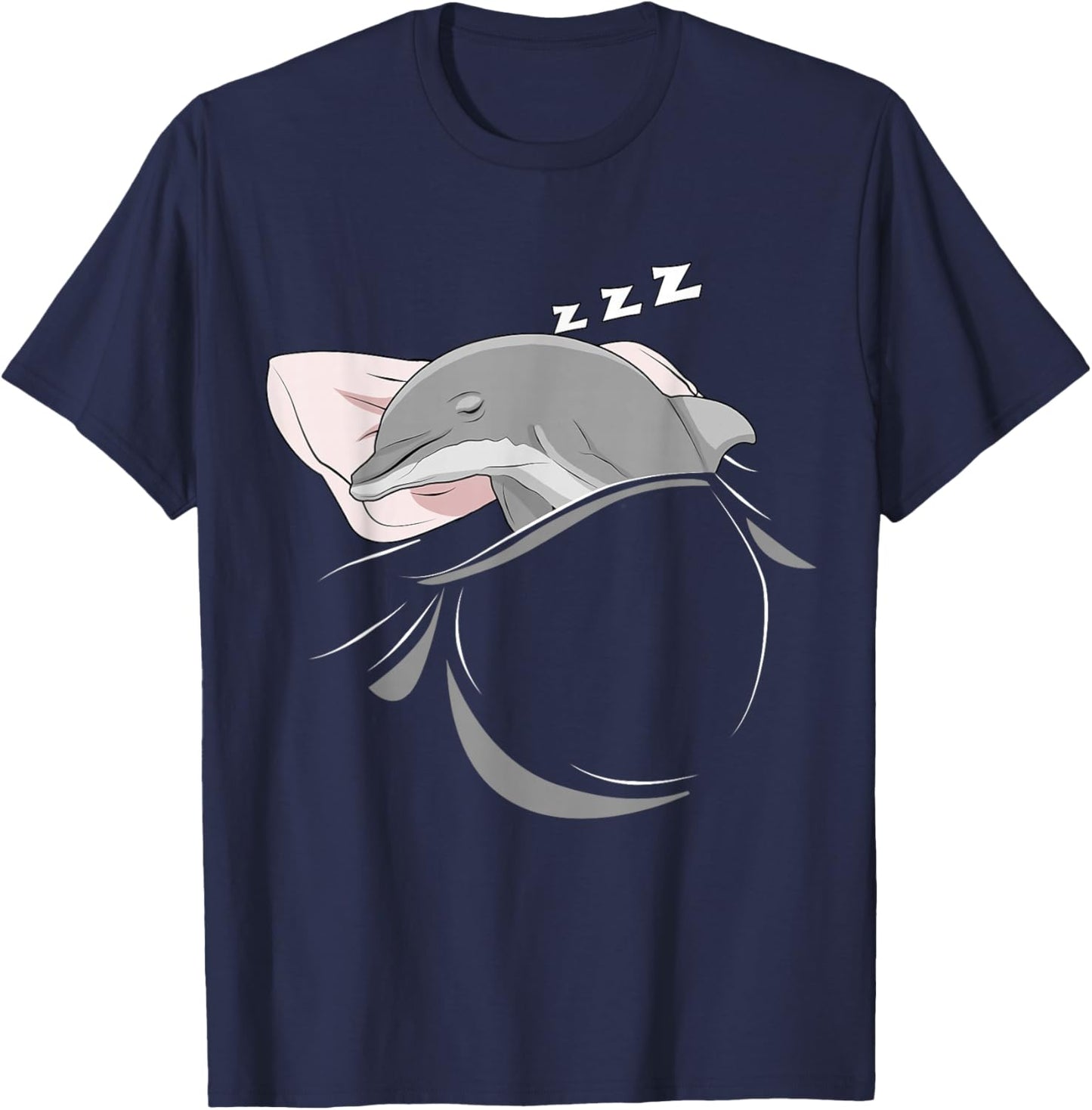 Funny Dolphin Merch , Men & Kids Dolphin Sleeping Animal Pajamas Nap PJs Outfit Gift Dolphin T-Shirt - T-Shirt | Navy