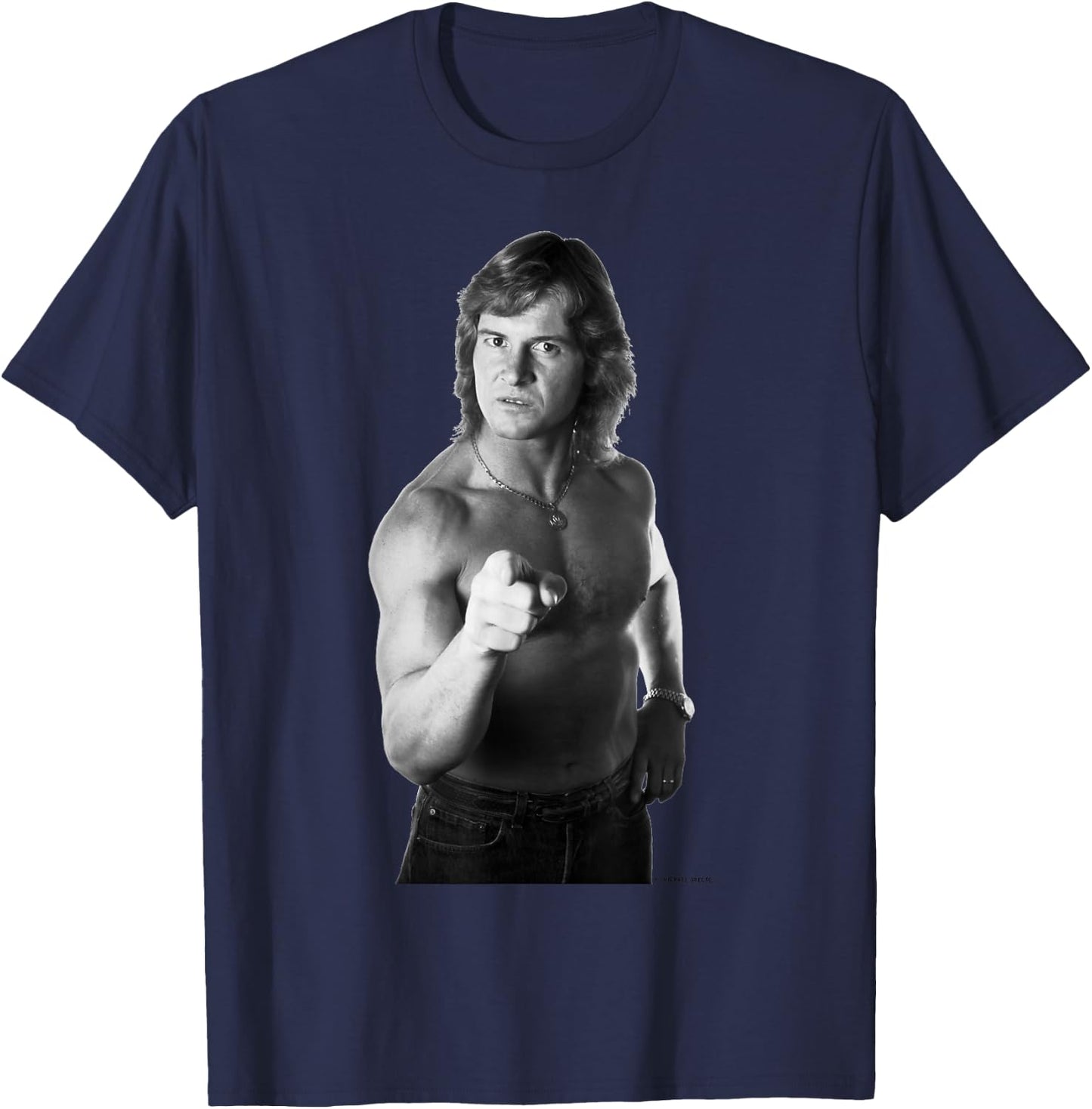 Wrestler Roddy Piper Actor They Live By Michael Grecco T-Shirt - T-Shirt | Navy