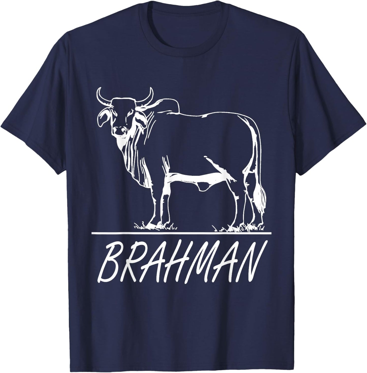 Zebu Cattle, Brahma Bulls, Brahman Cow Milk Yield T Shirt T-Shirt - T-Shirt | Navy