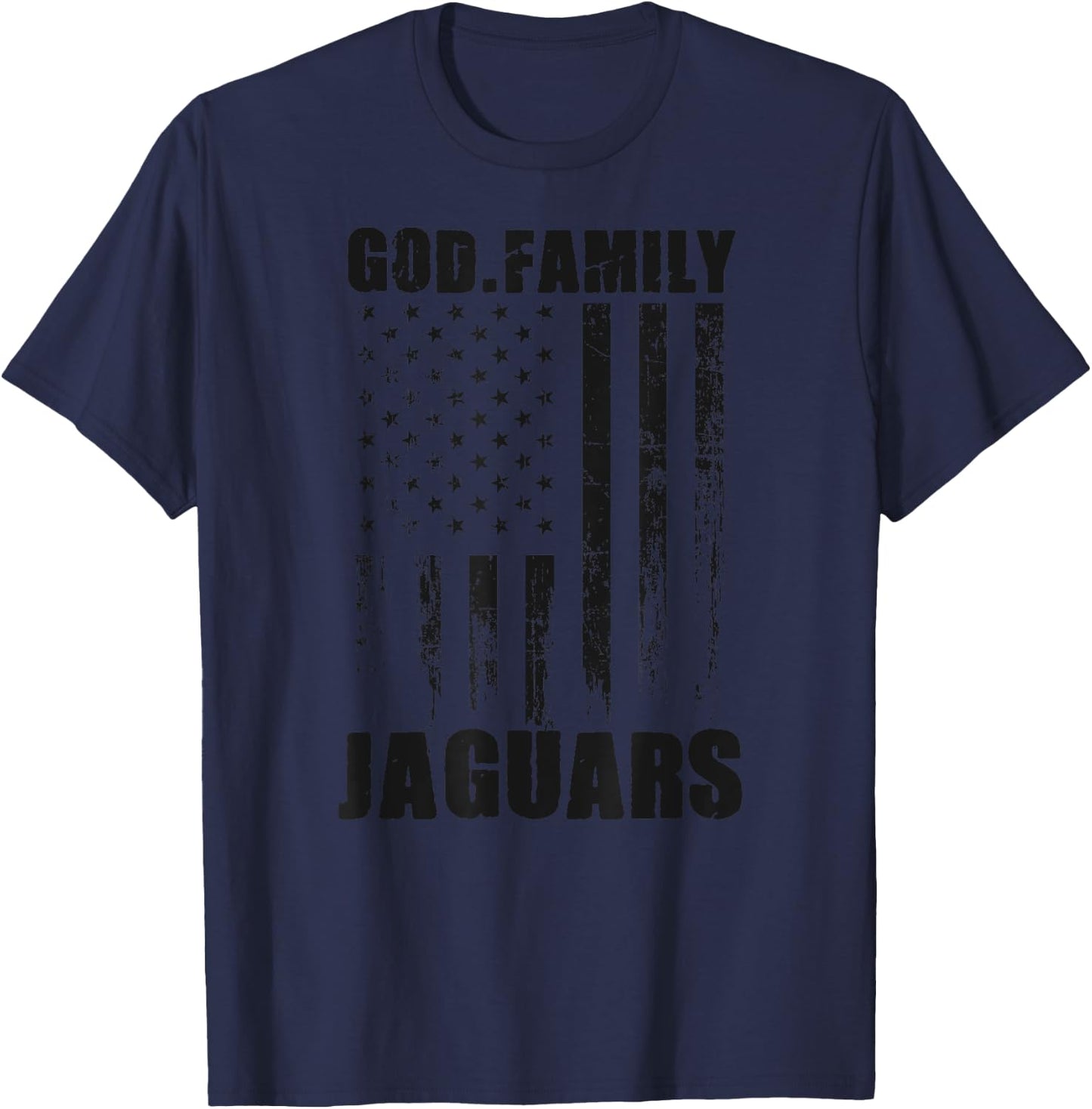 Boulder Creek Jaguars God. Family. Vintage USA Flag T-Shirt - T-Shirt | Navy