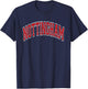 Nottingham Arched Style Red Text T-Shirt - T-Shirt | Navy
