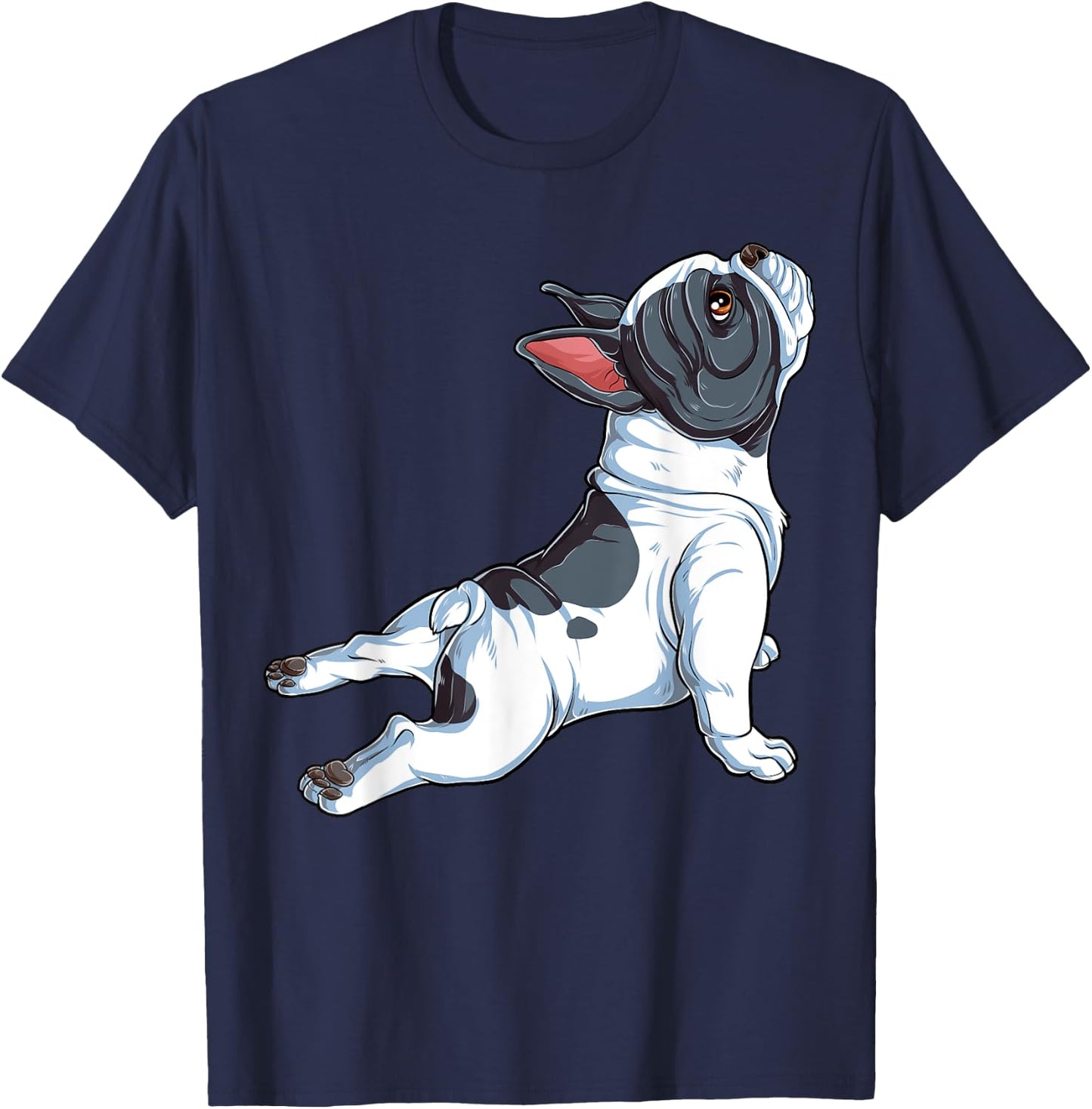 French Bulldog Yoga T shirt Frenchie Namaste Men Funny Gift T-Shirt - T-Shirt | Navy