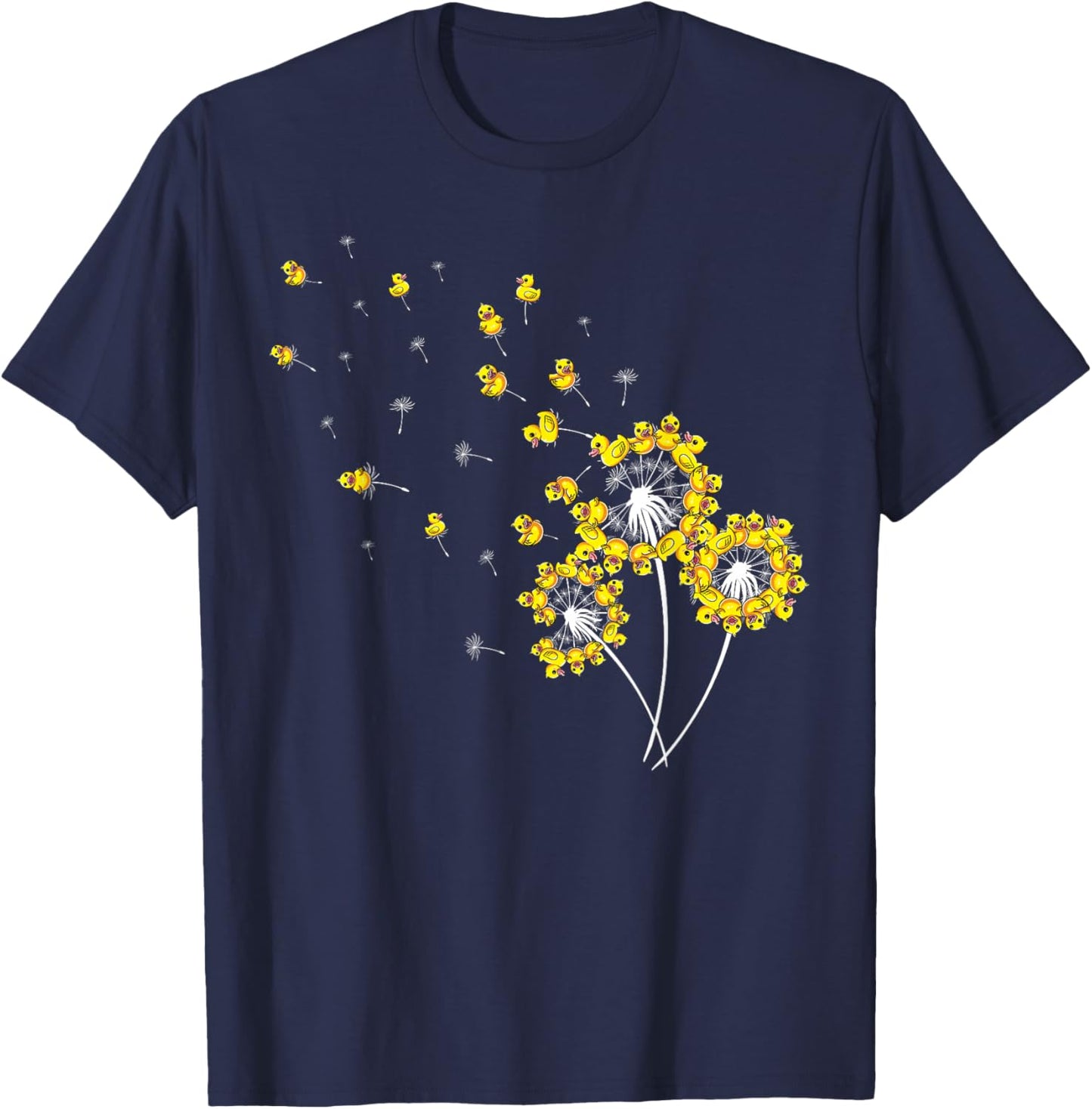 Rubber Duck Dandelions Cute Rubber Duckie Bath Toy Funny T-Shirt - T-Shirt | Navy