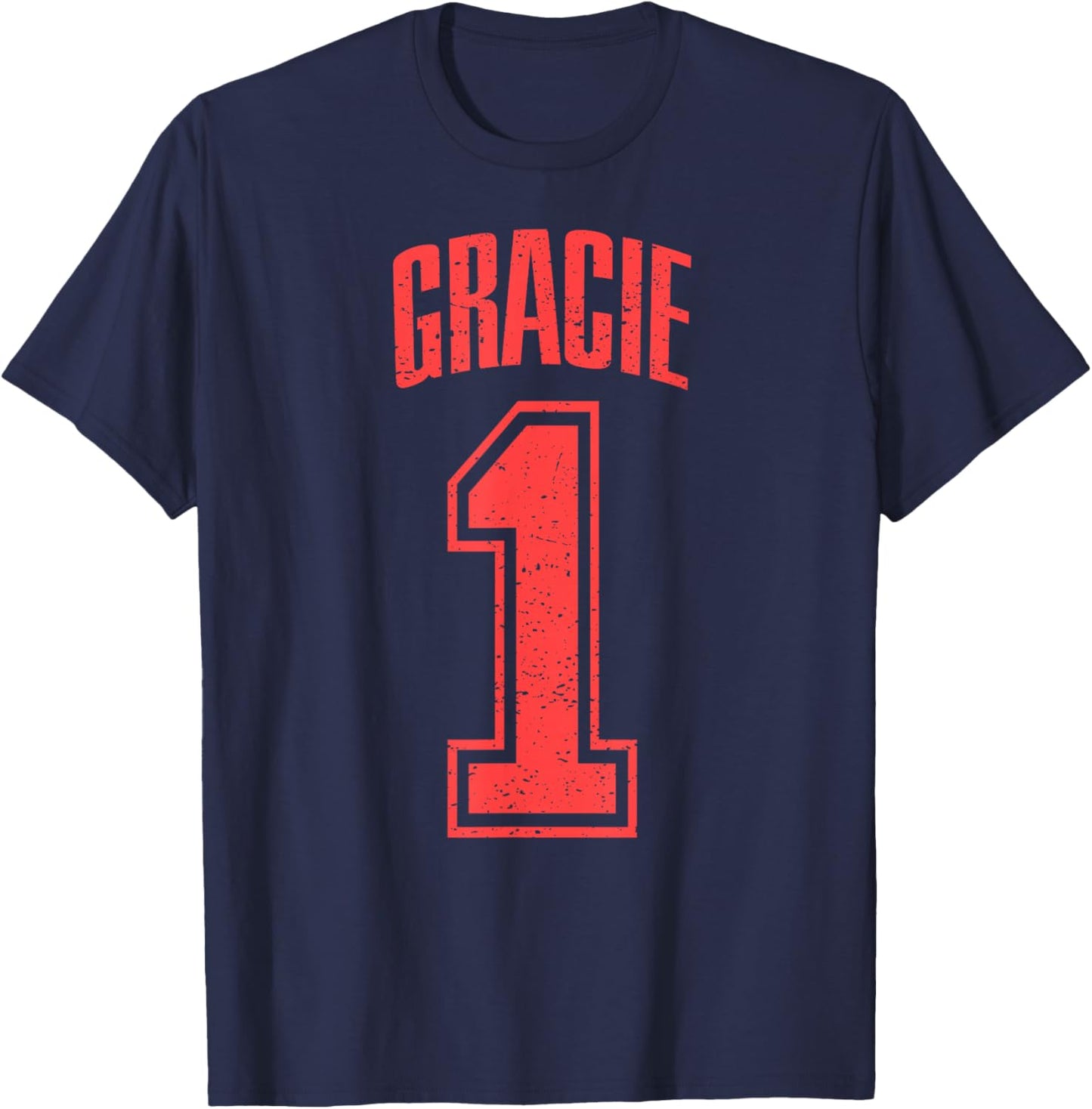 Gracie Supporter Number 1 Größter Fan T-Shirt - T-Shirt | Navy