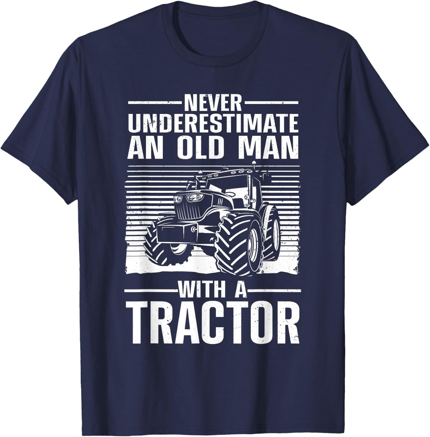 Cool Tractor Dad Grandpa Farmer Driver Farming Truck T-Shirt - T-Shirt | Navy
