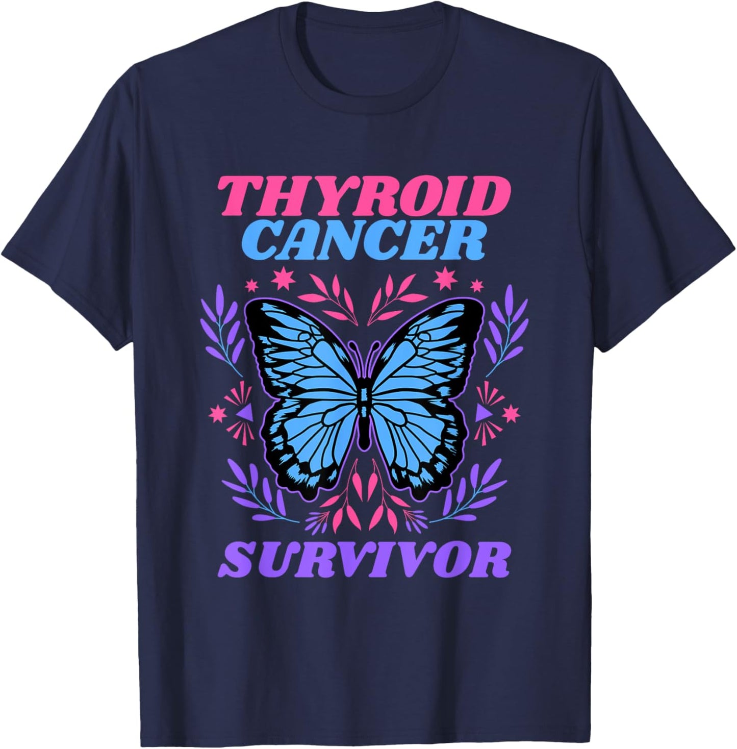 Thyroid Cancer Survivor, Thyroid Cancer Awareness T-Shirt - T-Shirt | Navy