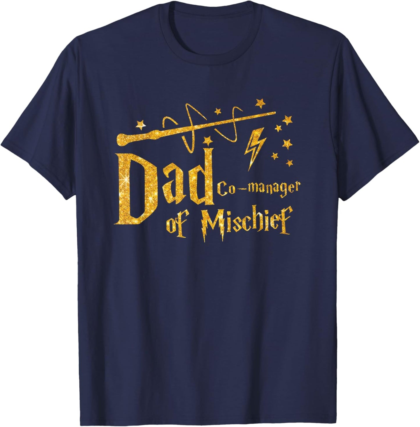 Magical Dad Manager of Mischief Birthday Family Matching T-Shirt - T-Shirt | Navy